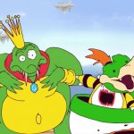 King K. Rool punches Bowser Jr.
