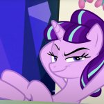 Starlight Glimmer Sitting In Fluttershy's Throne