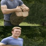 Captain America Rips Log in Two meme