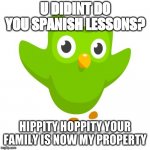 you didn't do YOUR SPANISH LESSONS