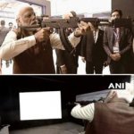 Modi shooting a rifle