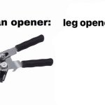 Can opener leg opener