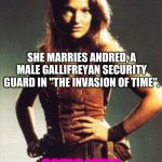 WHAAAAAAAAAAAAAAAAAT? | LEELA HAS A MOMENT BETWEEN HERSELF AND TOOS, THE FEMALE COMMANDER OF STORM MINE 4 IN "THE ROBOTS OF DEATH". SHE MARRIES ANDRED, A MALE GALLIFREYAN SECURITY GUARD IN "THE INVASION OF TIME". COULD LEELA BE BISEXUAL? | image tagged in leela doctor who | made w/ Imgflip meme maker