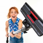 Funny woman with vacuum cleaner meme