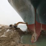 Bulldozer vs Ship Stuck in Suez Canal