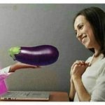 Eggplant emoji girl