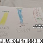 Money regions | THE PEOPLE PLEYING MINECRAFT POCKET EDITION; MOJANG:OMG THIS SO RICH | image tagged in money regions,minecraft | made w/ Imgflip meme maker