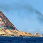 Container pyramid Suez Canal