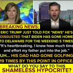 Eric Trump hypocrite