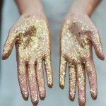 Gold glitter hands