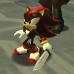 Shadow The Hedgehog with a knife