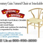 Mid Century Cain Natural Chair at 1stackablechairs
