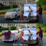 I like this but this is brilliant | image tagged in i like this but this is brilliant,godzilla vs kong,mechagodzilla | made w/ Imgflip meme maker