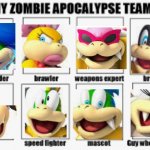 Zombie Apocalypse Team Koopalings edition | image tagged in zombie apocalypse team koopalings edition | made w/ Imgflip meme maker