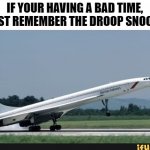 droop snoot | IF YOUR HAVING A BAD TIME, JUST REMEMBER THE DROOP SNOOT | image tagged in droop snoot | made w/ Imgflip meme maker