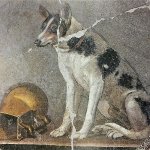 Roman dog with gold vessel