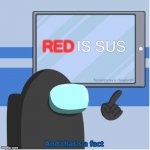 red is sus | IS SUS; RED | image tagged in among us and that's a fact,sus,among us | made w/ Imgflip meme maker