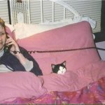 Cat Lady on the phone