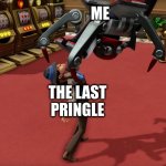 EG2 | ME; THE LAST PRINGLE | image tagged in emma jump,evil,genius,world domination,pringles,video games | made w/ Imgflip meme maker