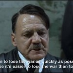 Adolf Hitler I plan to lose the war as quickly as possible