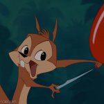 Squirrel Popping Balloon (from The Emperor's New Groove) meme