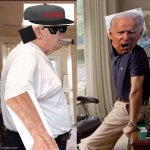 trump vs biden: actions or speaking | image tagged in aging gracefully trump vs biden | made w/ Imgflip meme maker