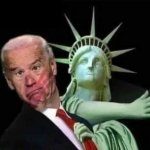 Joe Biden slapped by Statue of Liberty 1 meme