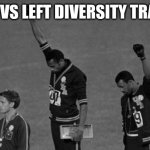 diversity training win | RIGHT VS LEFT DIVERSITY TRAINING | image tagged in black power,diversity training,no white people were hurt by this meme,directional power,right vs left,why is white power racist | made w/ Imgflip meme maker
