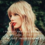 Taylor Swift indifference