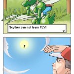 Scyther cannot learn fly