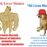 Black Lives Matter vs. All Lives Matter meme
