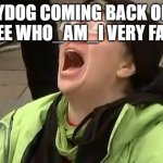 Raydog needs a miracle to take 1st back | RAYDOG COMING BACK ONLY TO SEE WHO_AM_I VERY FAR UP | image tagged in crying liberal,raydog,who_am_i | made w/ Imgflip meme maker