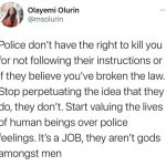 Police brutality tweet