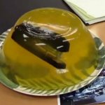 Jello gelitan with stapler in it