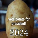 Potato for president | 2024 | image tagged in potato for president | made w/ Imgflip meme maker