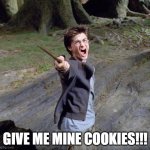 COOKIES | GIVE ME MINE COOKIES!!! | image tagged in harry potter | made w/ Imgflip meme maker