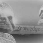 Sloth knowledge is power black & white