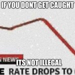Crime rate drops to zero | IF YOU DONT GET CAUGHT; ITS NOT ILLEGAL | image tagged in crime rate drops to zero | made w/ Imgflip meme maker