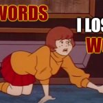 Velma Lost Her words | WORDS; MY; I LOST MY; WORDS | image tagged in velma searching,velma,scooby doo,human stupidity,stupid people | made w/ Imgflip meme maker