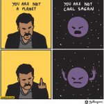 Neil deGrasse Tyson vs. Pluto meme