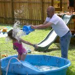 Splashing Water onto Kid