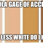 Coke less white gage | COKE-A-COLA GAGE OF ACCEPTABILITY; HOW MUCH LESS WHITE DO I HAVE TO BE? | image tagged in skin-o-meter,coke,less white,gage,acceptability,how much | made w/ Imgflip meme maker