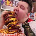Nikocado eats big burger meme