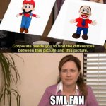 Sml Mario/Marvin difference | SML FAN | image tagged in they re the same picture | made w/ Imgflip meme maker