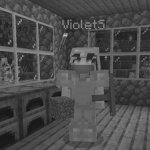 Black and white Minecraft character