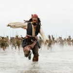 johnny depp running pirates of the caribbean
