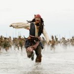 johnny depp pirates of caribbean running