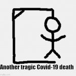 He couldn't spell "Corona" | Another tragic Covid-19 death | image tagged in hangman,games,loser,statistics,oh wow are you actually reading these tags | made w/ Imgflip meme maker