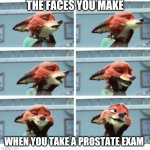 Mr. Wilde Goes to the Doctor | THE FACES YOU MAKE; WHEN YOU TAKE A PROSTATE EXAM | image tagged in nick wilde prostate exam,zootopia,nick wilde,the face you make when,funny,memes | made w/ Imgflip meme maker
