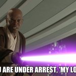 you are under arrest- 'my lord' meme